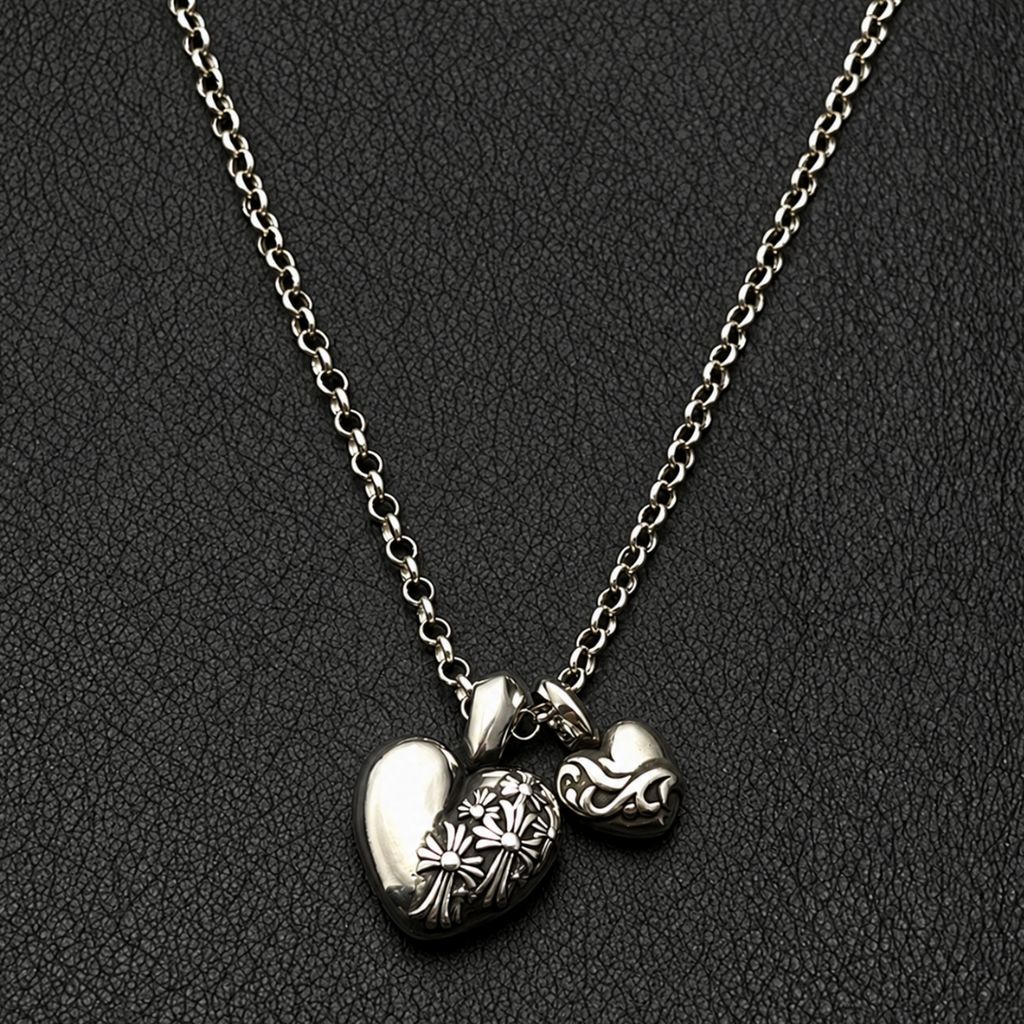 【SL196】Double Heart Bloom Necklace