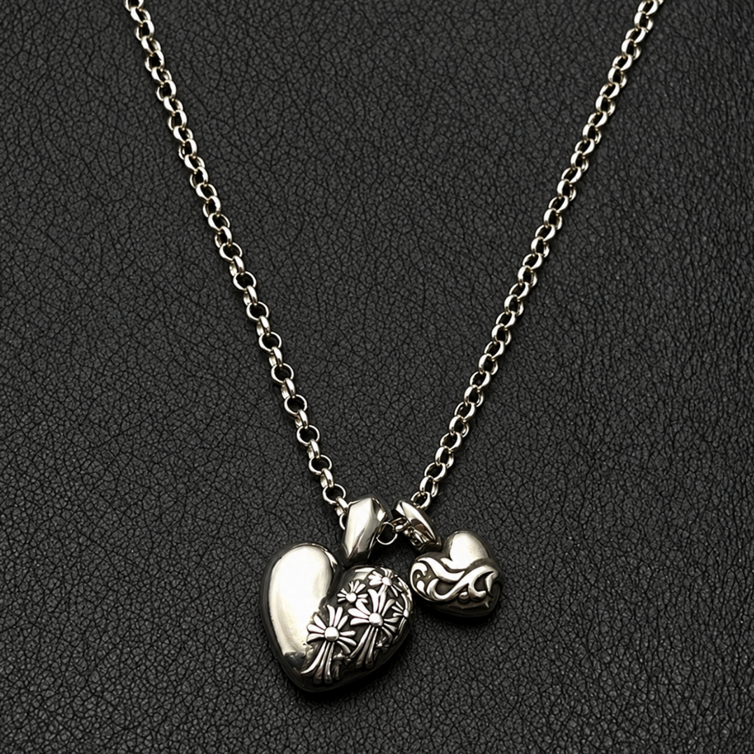 【SL196】Double Heart Bloom Necklace