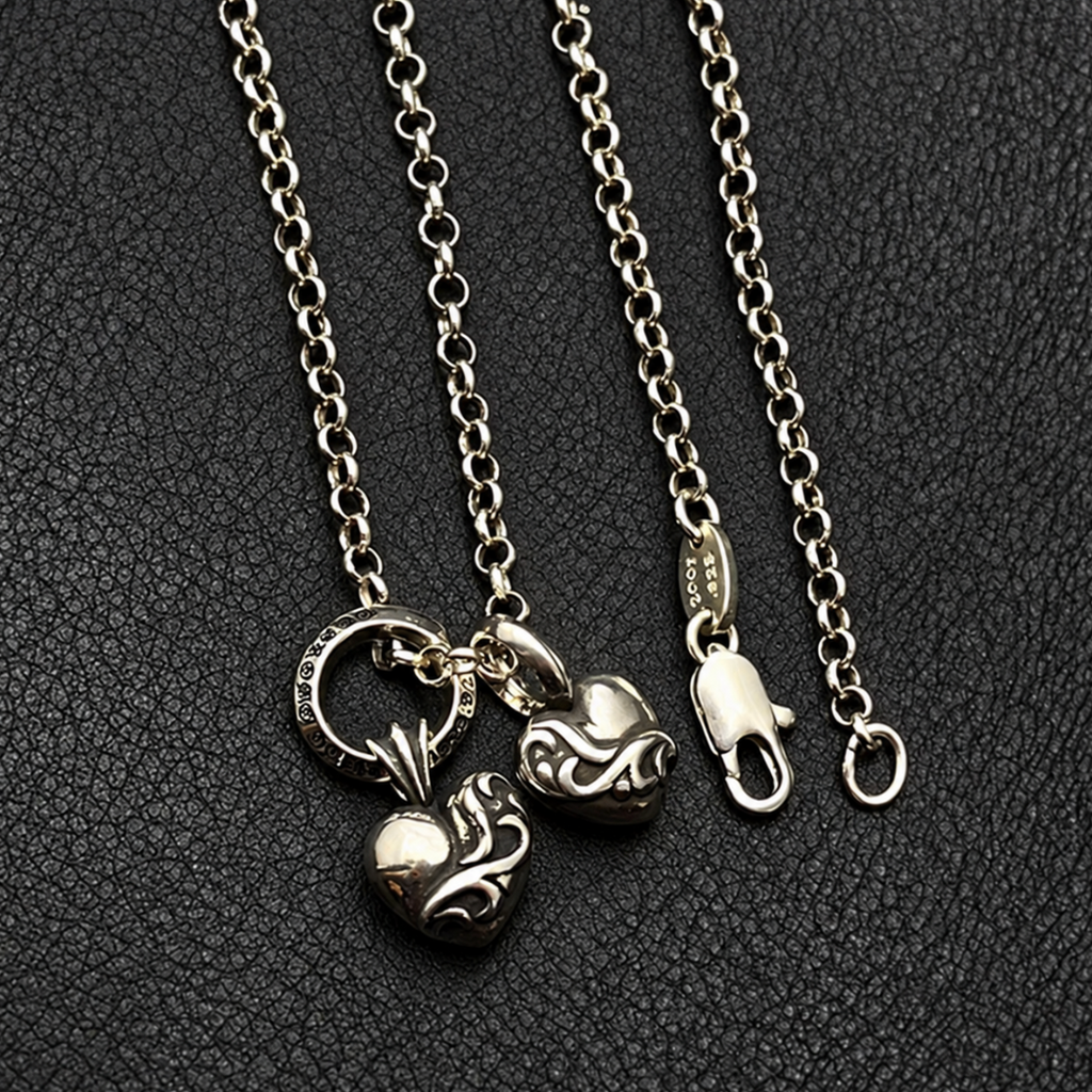 【SL197】Double Heart Crest Necklace