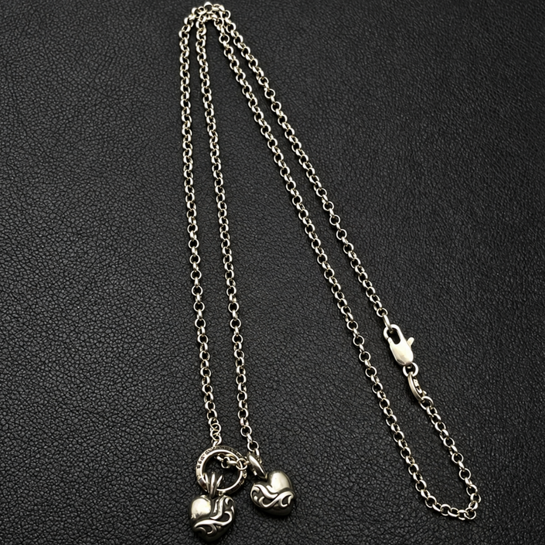 【SL197】Double Heart Crest Necklace