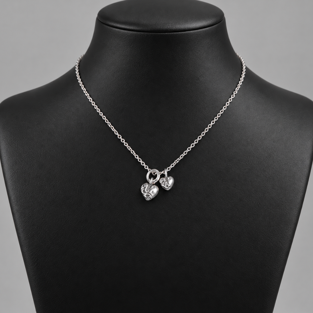 【SL197】Double Heart Crest Necklace