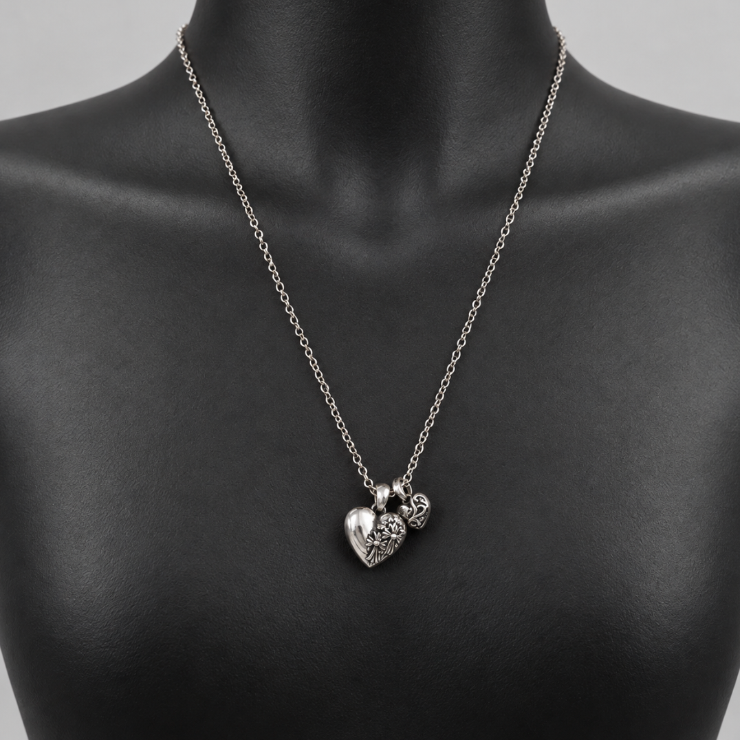 【SL196】Double Heart Bloom Necklace