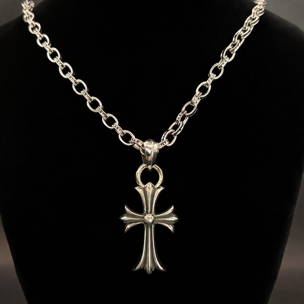 【SL39】Paperchain Cross Necklace