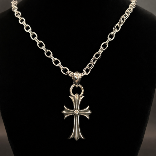 SL39】Paperchain Cross Necklace – &Silver
