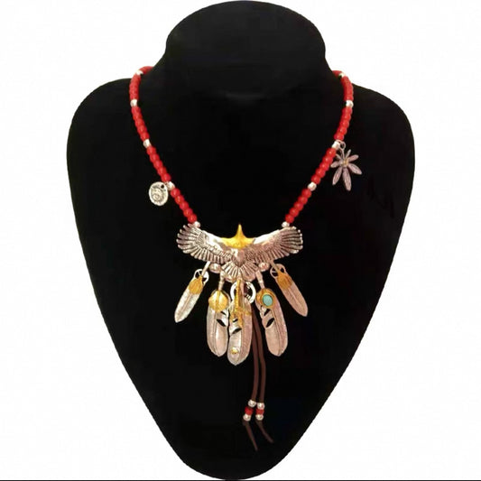 【SL22】Eagle + 3 Feather + 2 Feather + Red Ball Rope