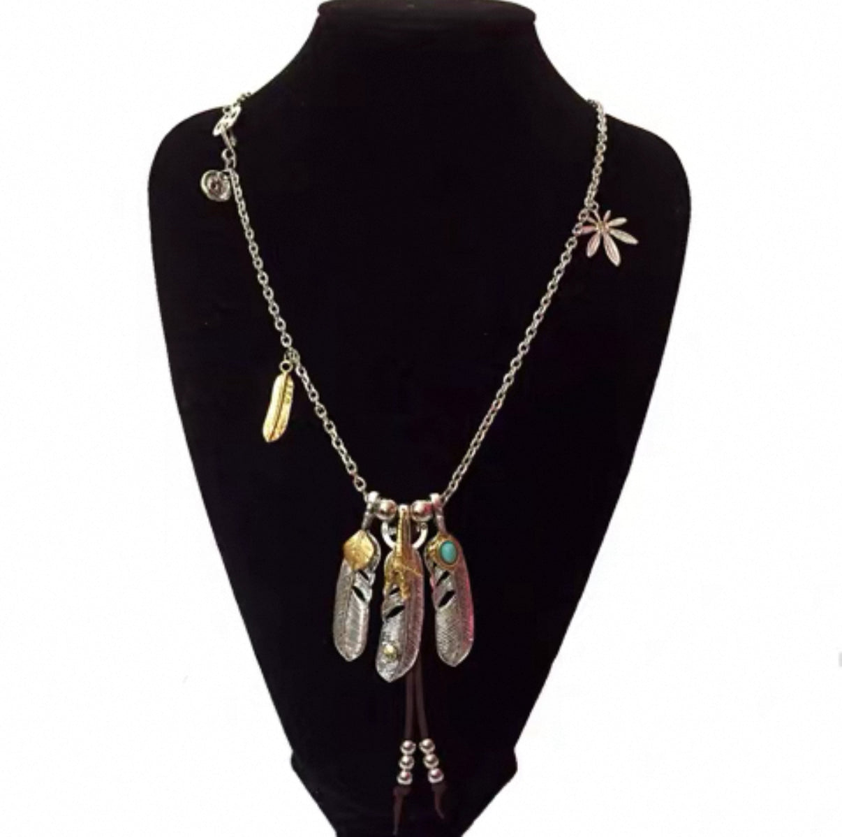 【SL11】3 Feather Turquise Rope