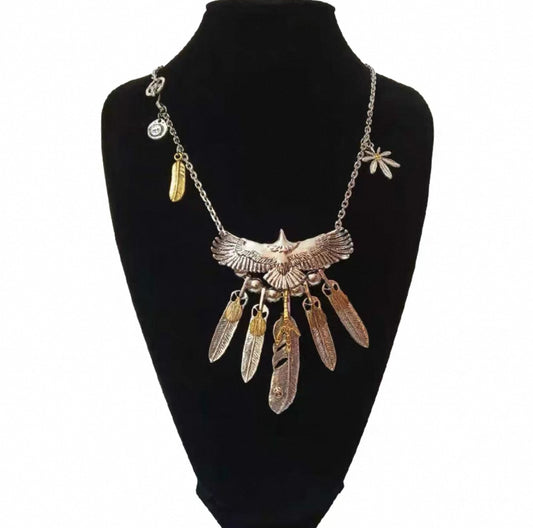 【SL09】Silver Eagle + 4 Golden Nail Feather