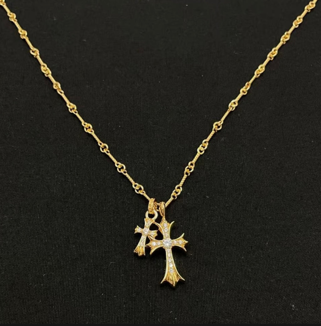 【SL59】Cross Necklace 22k