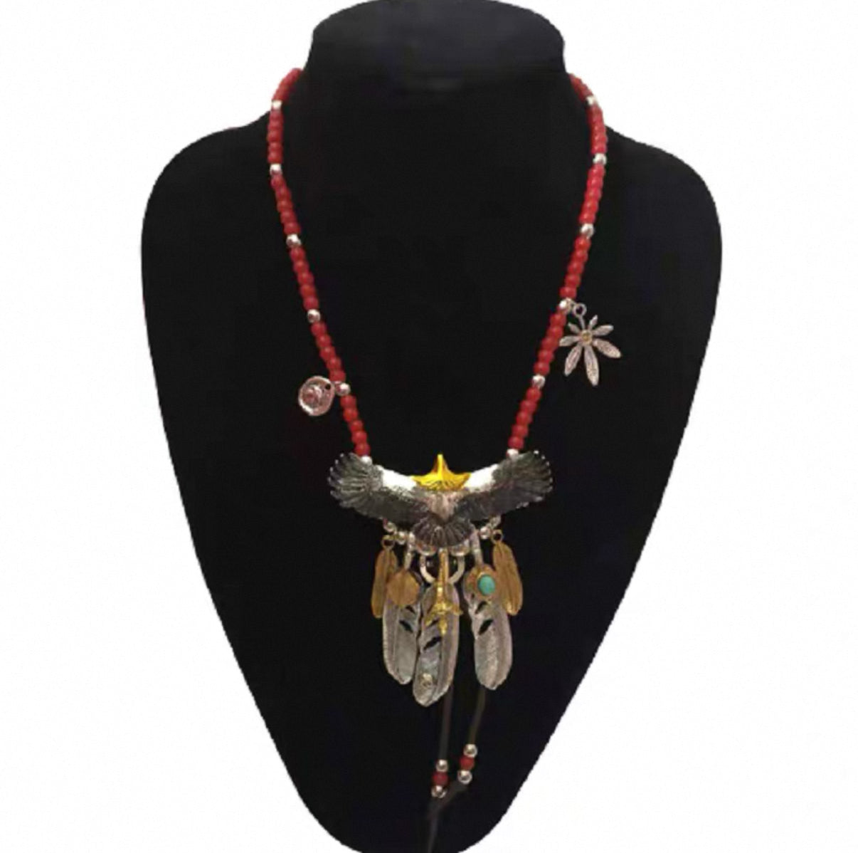 【SL24】Eagle + 3 Feather + 2 Gold Feather + Red Ball Rope