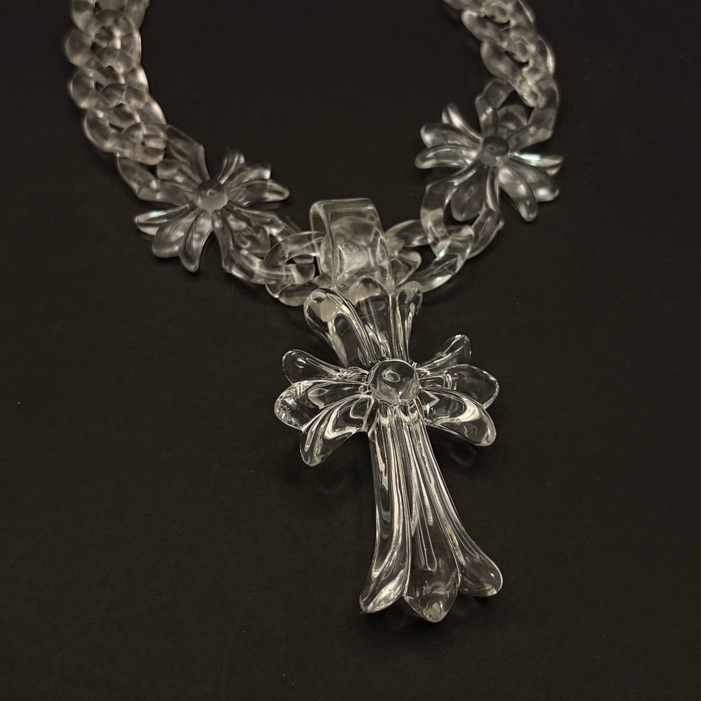 【SL125】Clear Cross Chain Necklace