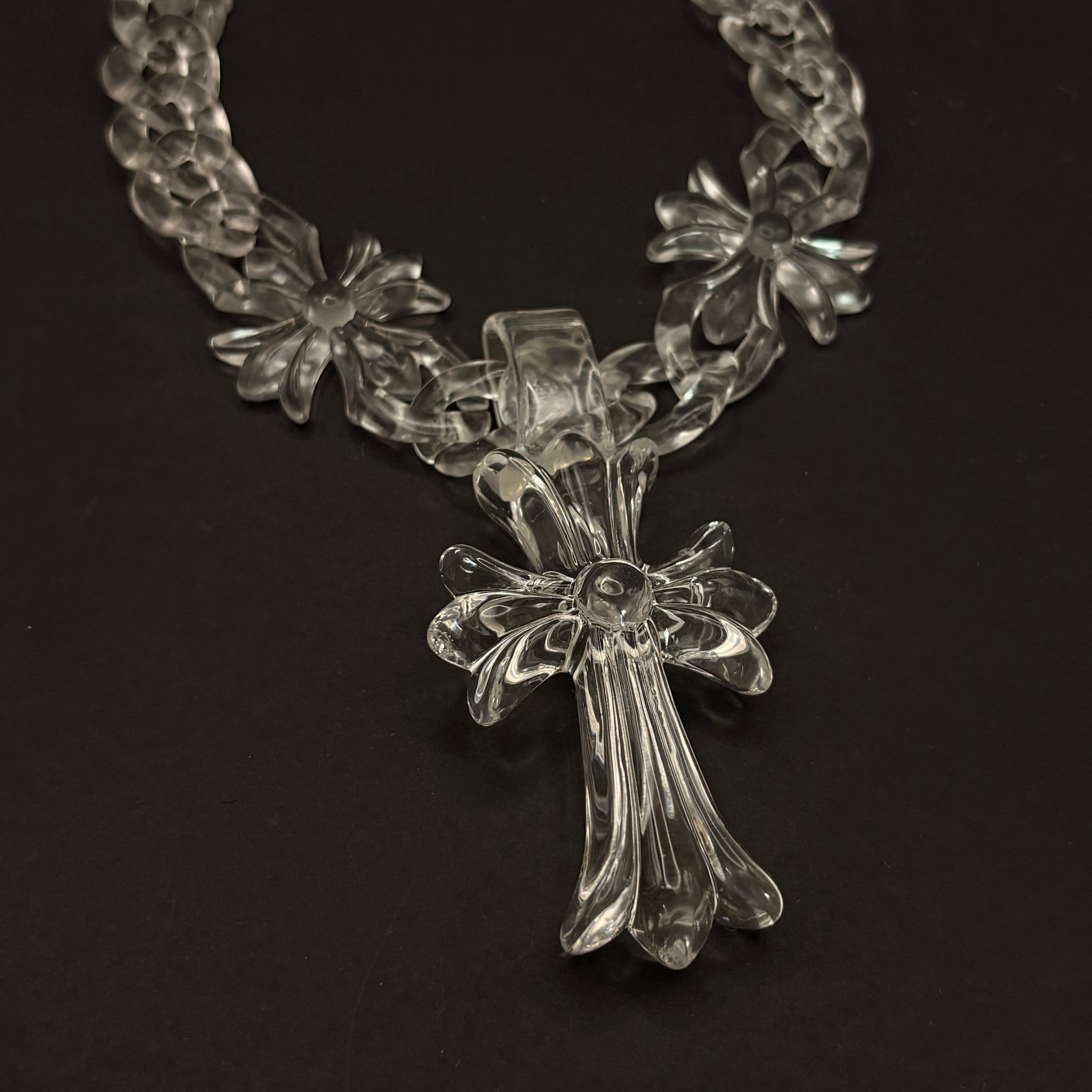 【SL125】Clear Cross Chain Necklace