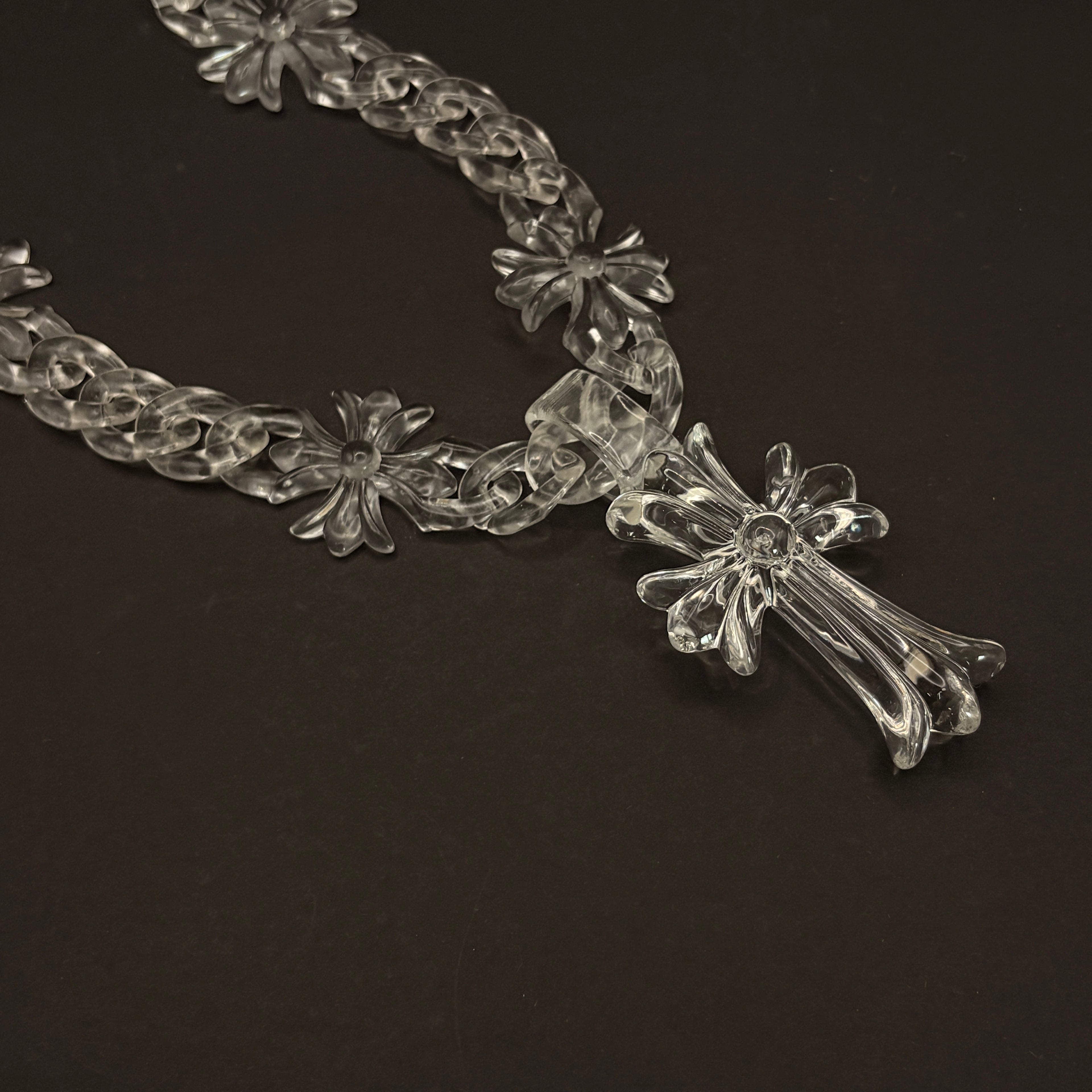【SL125】Clear Cross Chain Necklace