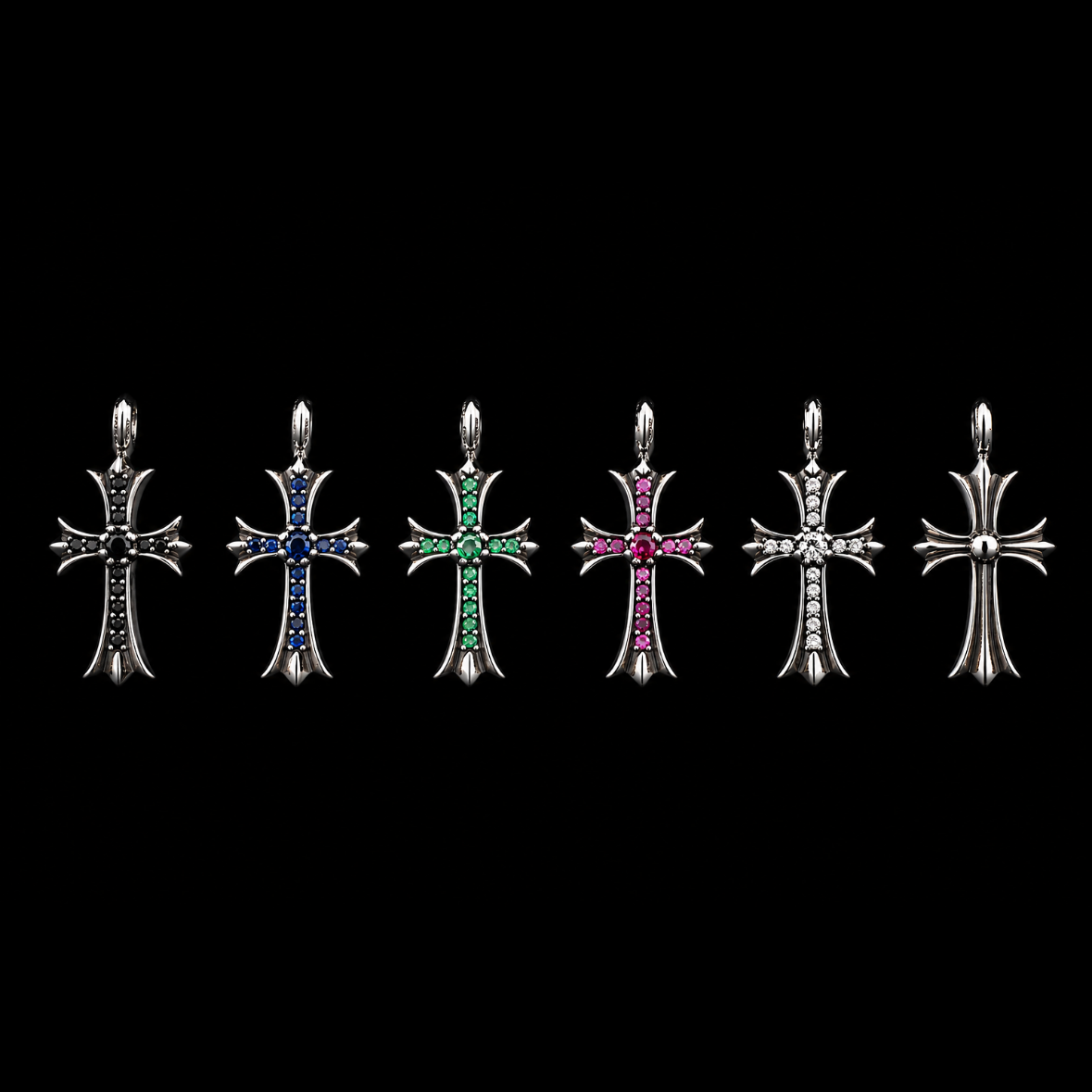 【SL174】Tiny Cross Charm Necklace Silver