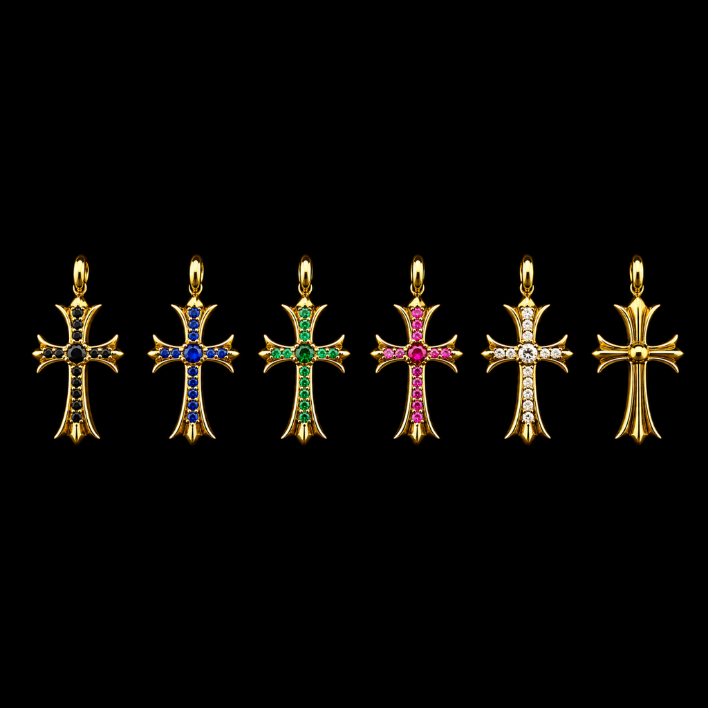 【SL175】Tiny Cross Charm Necklace Gold