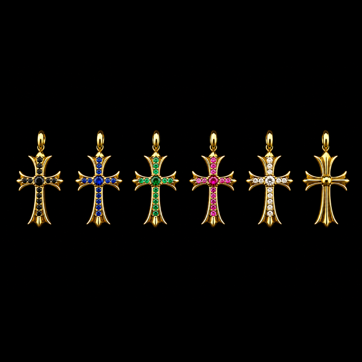 【SL175】Tiny Cross Charm Necklace Gold